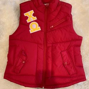 Custom Chi Omega XO Letter Embroidered Puffy Vest